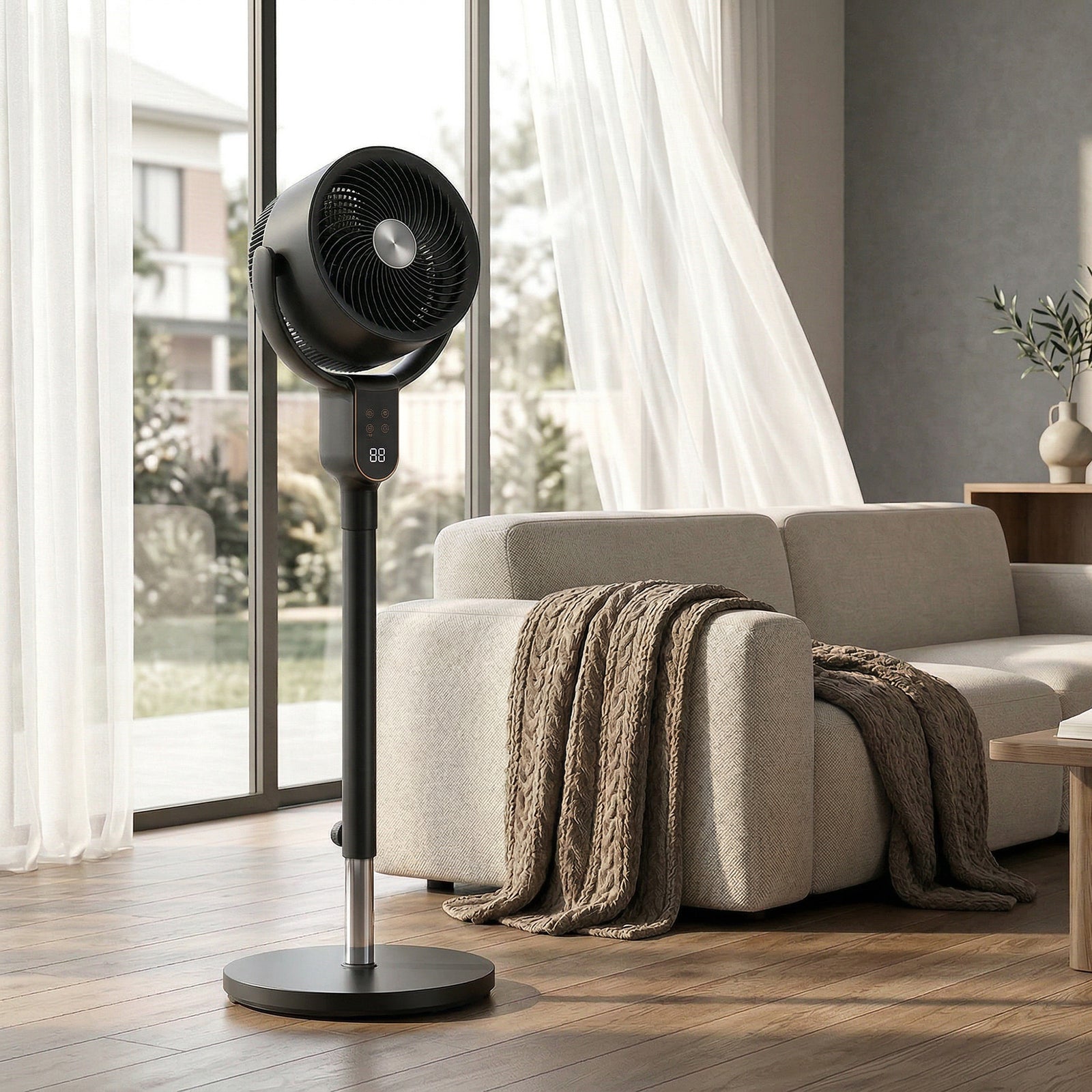 20 Db Silent Standing Fan For Bedroom, 42" Pedestal Fan | Black