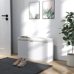 Shoe Storage Bench With Cushion And Flip-drawer | Medium | White