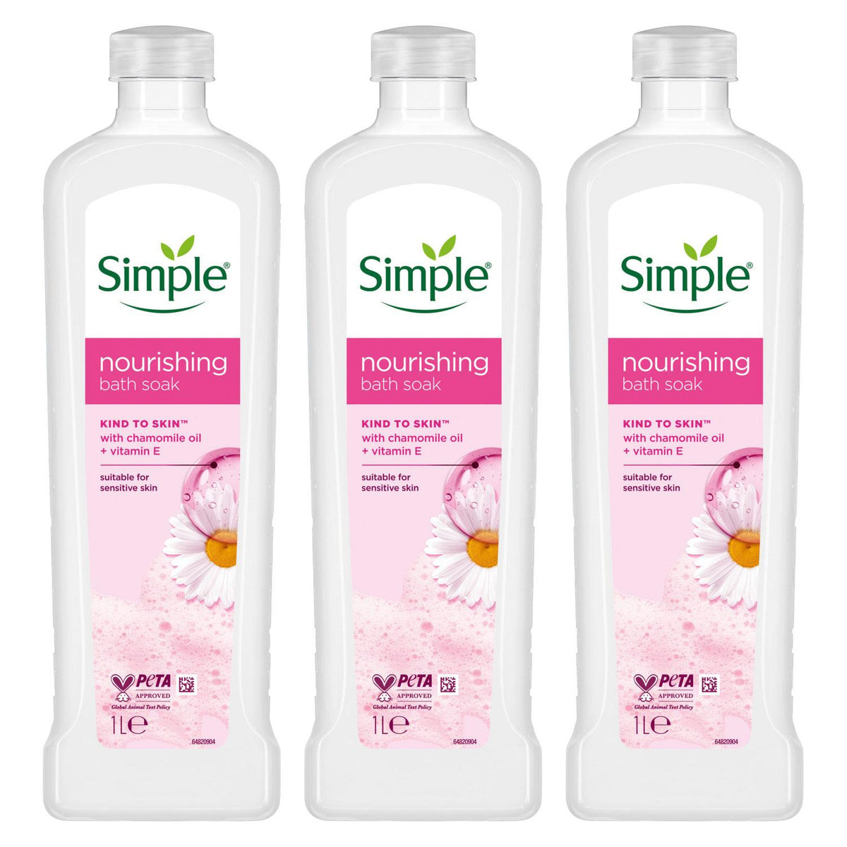 Kind To Skin Nourishing Bath Soak W/ Chamomile Oil Sensitive Skin, 1l 3pk | Set of 3