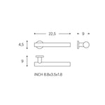Towel Rack 22,5cm, Supports Up To 10kg, Silver, Architect S+ Collection