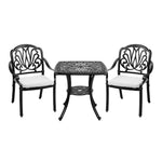 Outdoor Square 3-piece Bistro Patio Set Cast Alumium