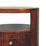 Bordeaux Bedside, 1 Drawer, 2 Open Slot, Brown