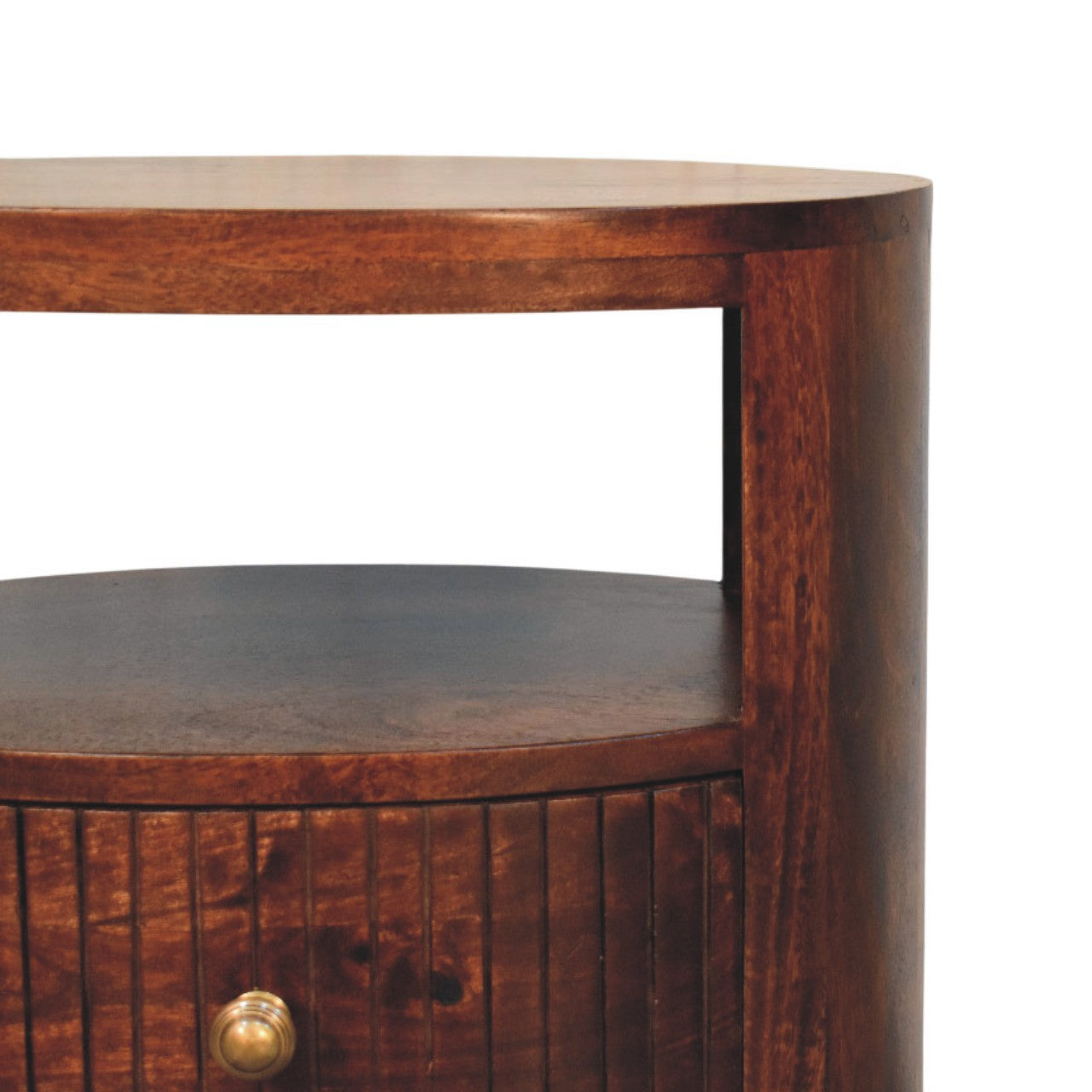 Bordeaux Bedside, 1 Drawer, 2 Open Slot, Brown