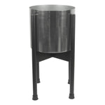 Leaf Medium Black Stand With Silver Metal Planter 38.5cm X 18cm