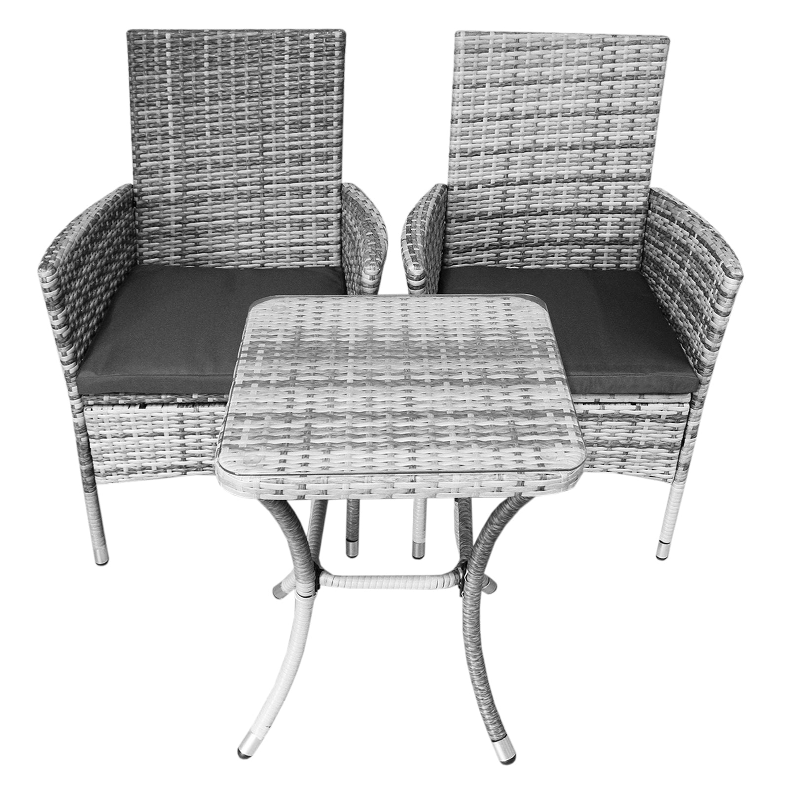 Rattan Bistro Set | Light Grey
