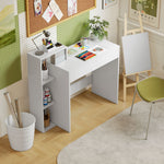 HOMCOM Computer Desk With 3 Open Shelves And Drawer, White