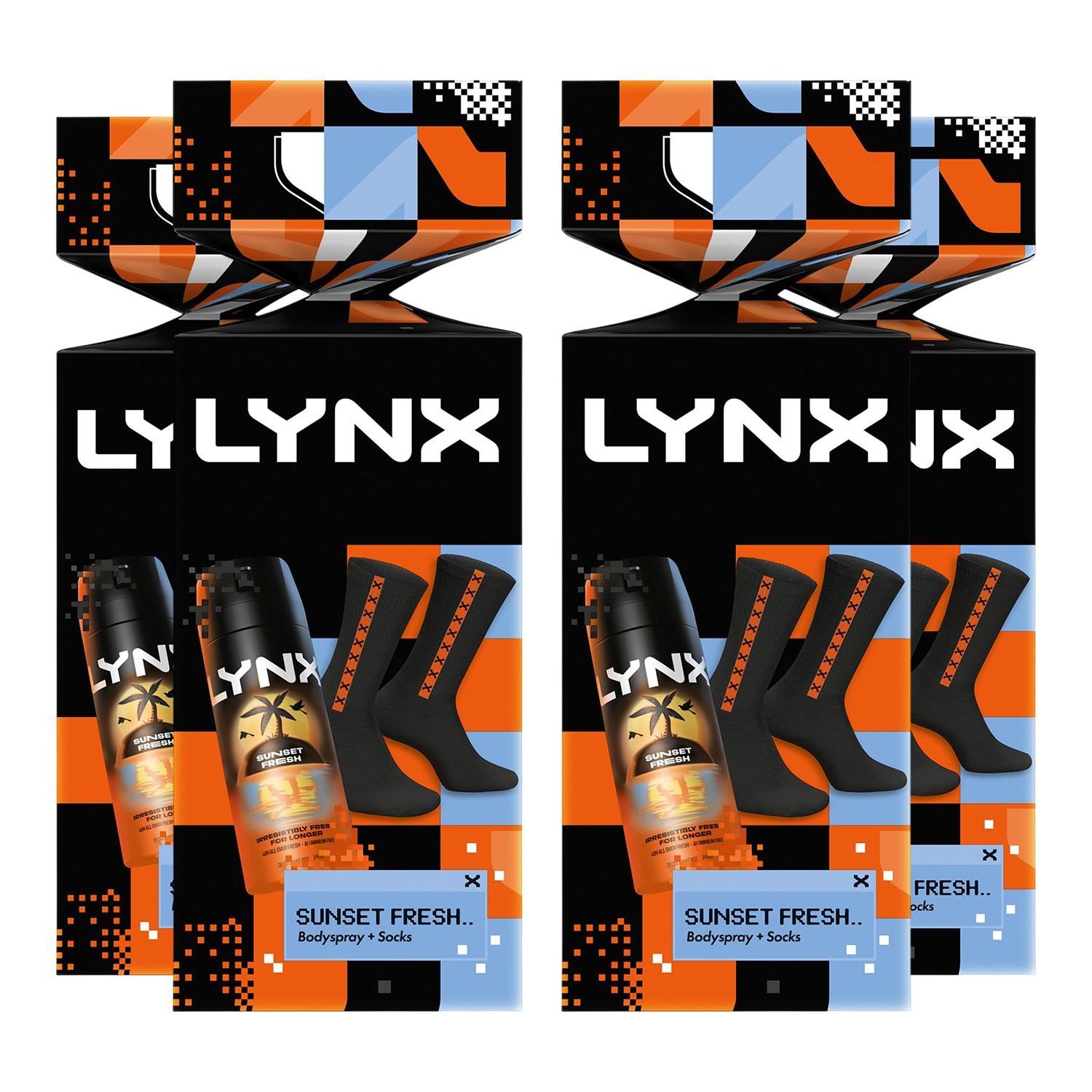 Sunset Fresh Body Spray And Socks Cracker Gift Set For Him, 1pc | Set of 4