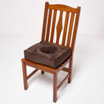 Faux Suede Coccyx Dining Chair Cushion With Ties | 40cm x 40cm | Brown
