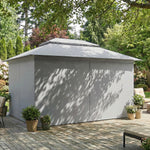 3 X 4 M Outdoor Garden Gazebo With Upf50+ Double roof | Dark Grey