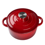 Enameled Cast Iron Dutch Oven With Lid, Heavy-duty Round Casserole Pot, Oven Safe Up To 500°f | 5l | Red
