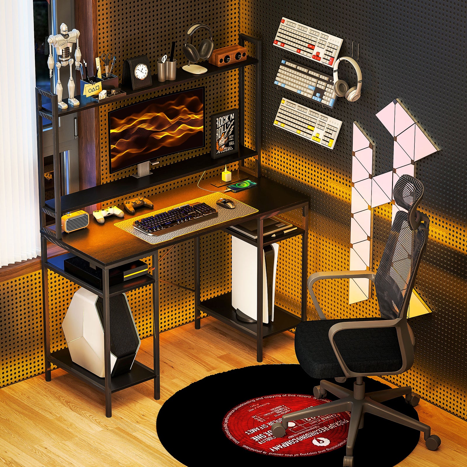 Computer Desk Home Office Desk With Monitor Stand | Black