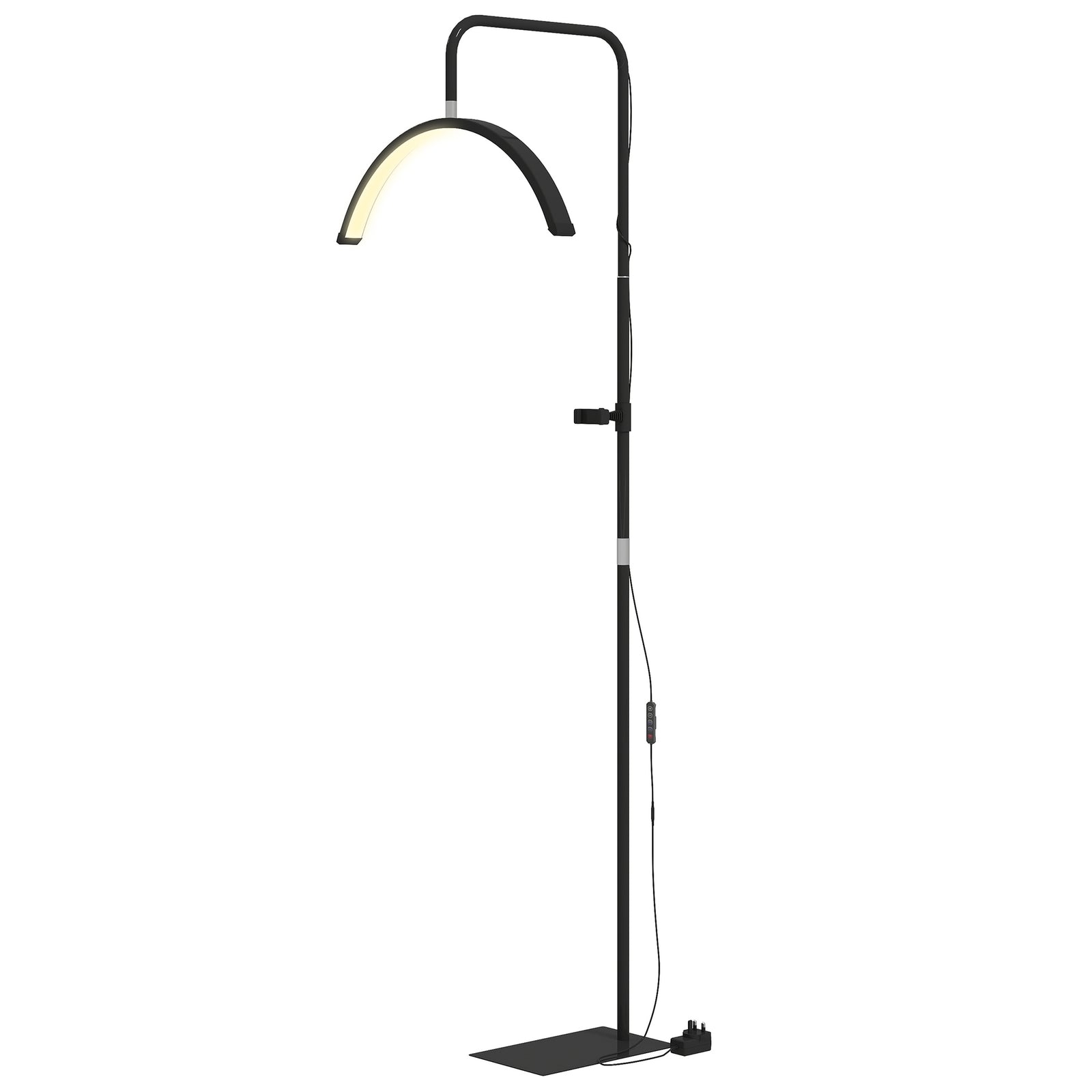 HOMCOM Half Moon Lash Light, Beauty Floor Lamp With Rotatable Head