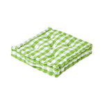 Block Check Cotton Gingham Floor Cushion | 40cm x 40cm | Green