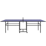 9ft Folding Ping Pong Table, 4 Wheels, 2 Bats | Blue