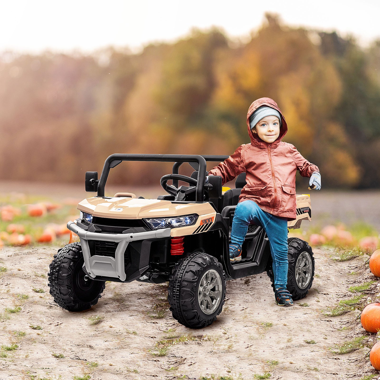 12v Two-seater Kids Electric Ride-on Car W/ Electric Bucket | Yellow
