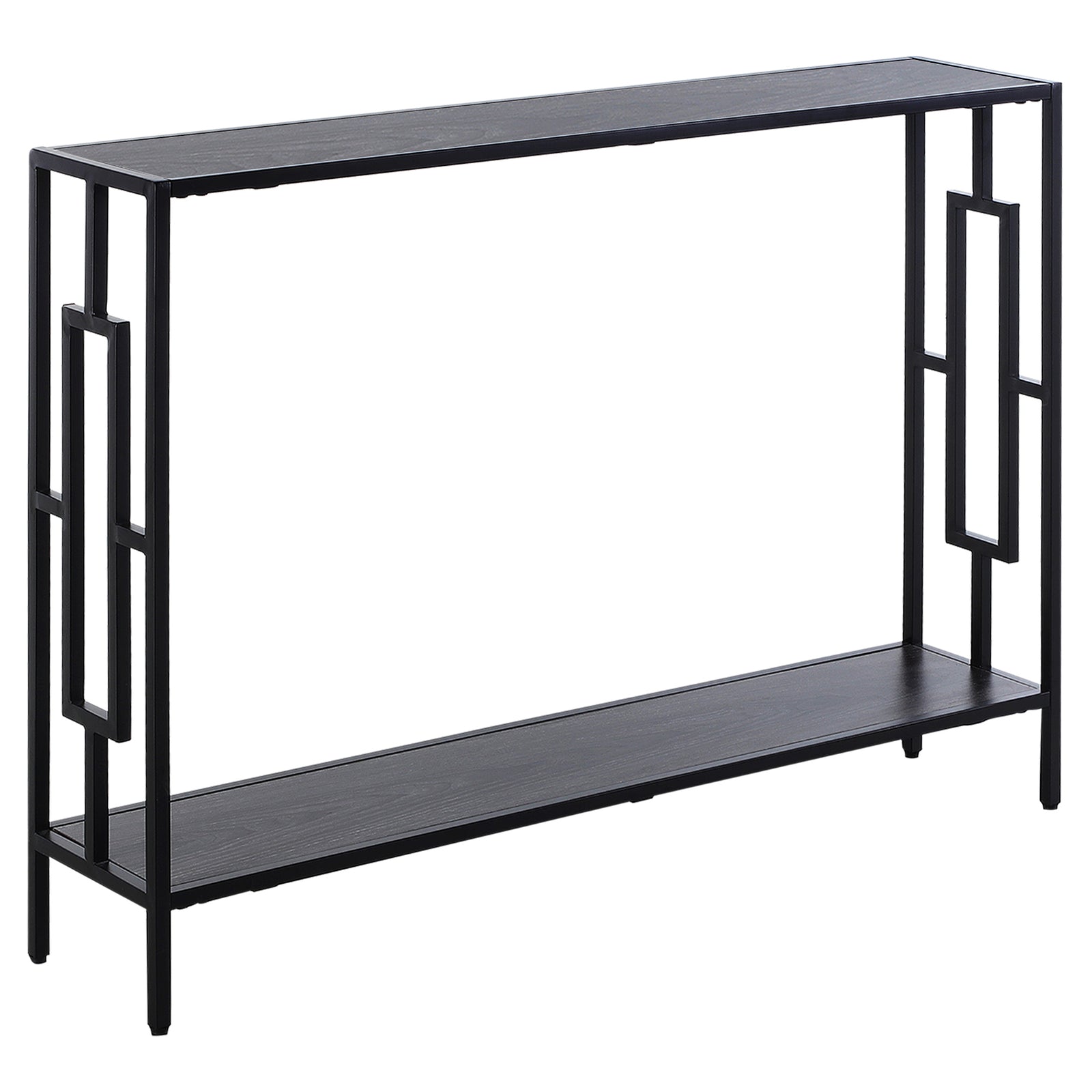 Industrial Console Table W/ Storage Shelf Black Metal Frame | One Size