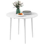 Folding Dining Table For 4, Round Drop Leaf Table | White