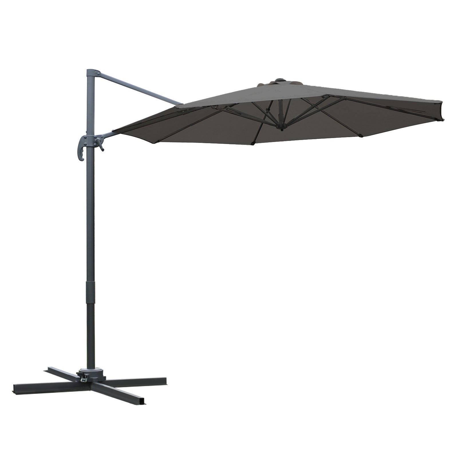 3m Cantilever Parasol W/ 360° Rotation & Base