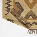 Ravar Brown & Gold Kilim Wool Rug | 120cm x 180cm | Brown