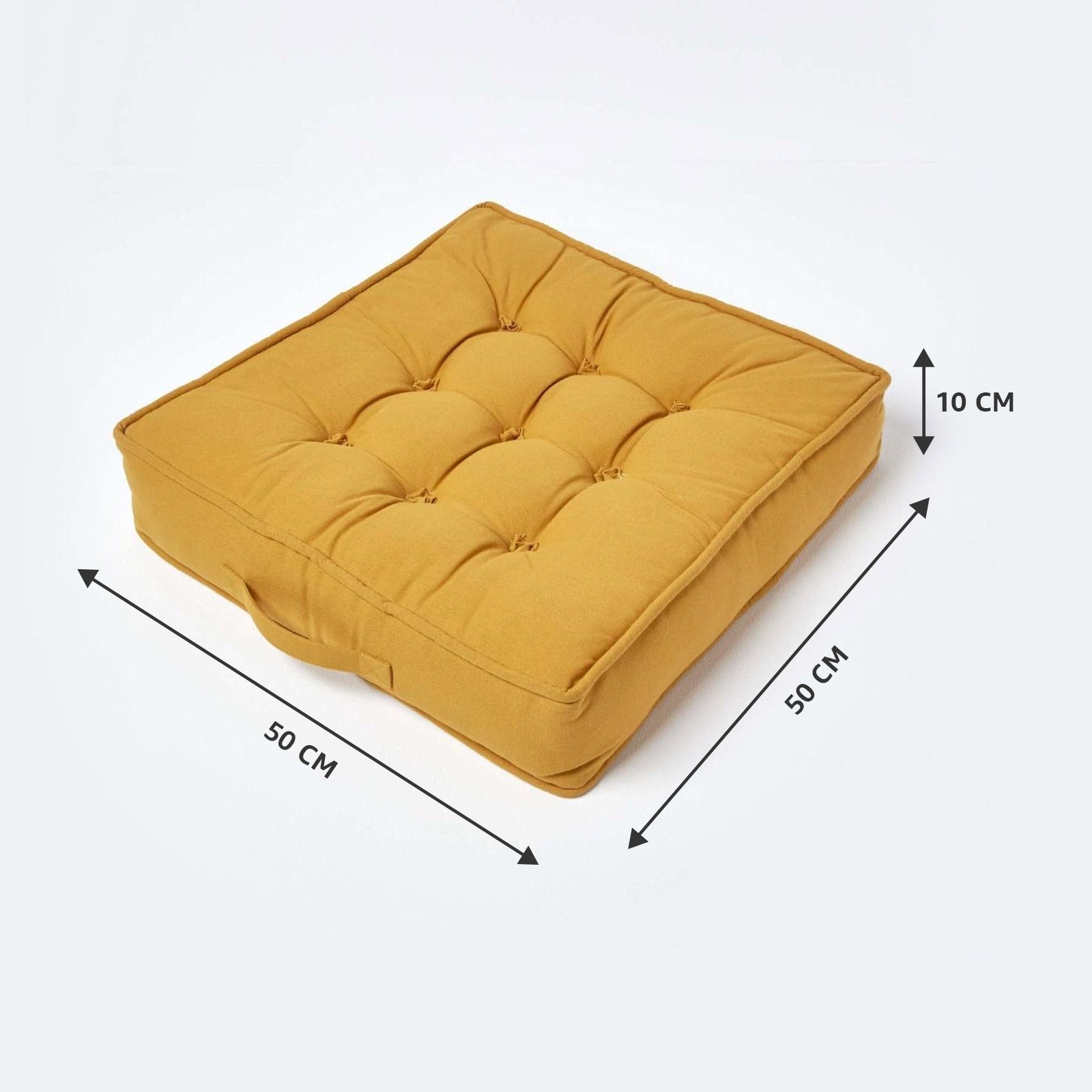 Cotton Armchair Booster Cushion | 50cm x 50cm | Mustard
