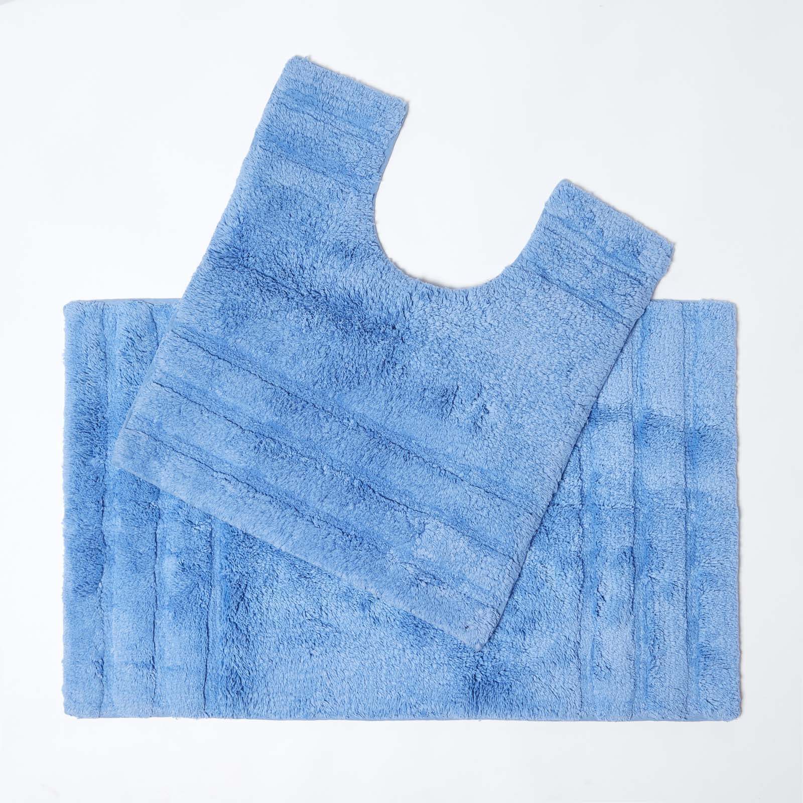 Spa Supreme Luxury Bath Mat | Bath  Pedestal Set | Blue