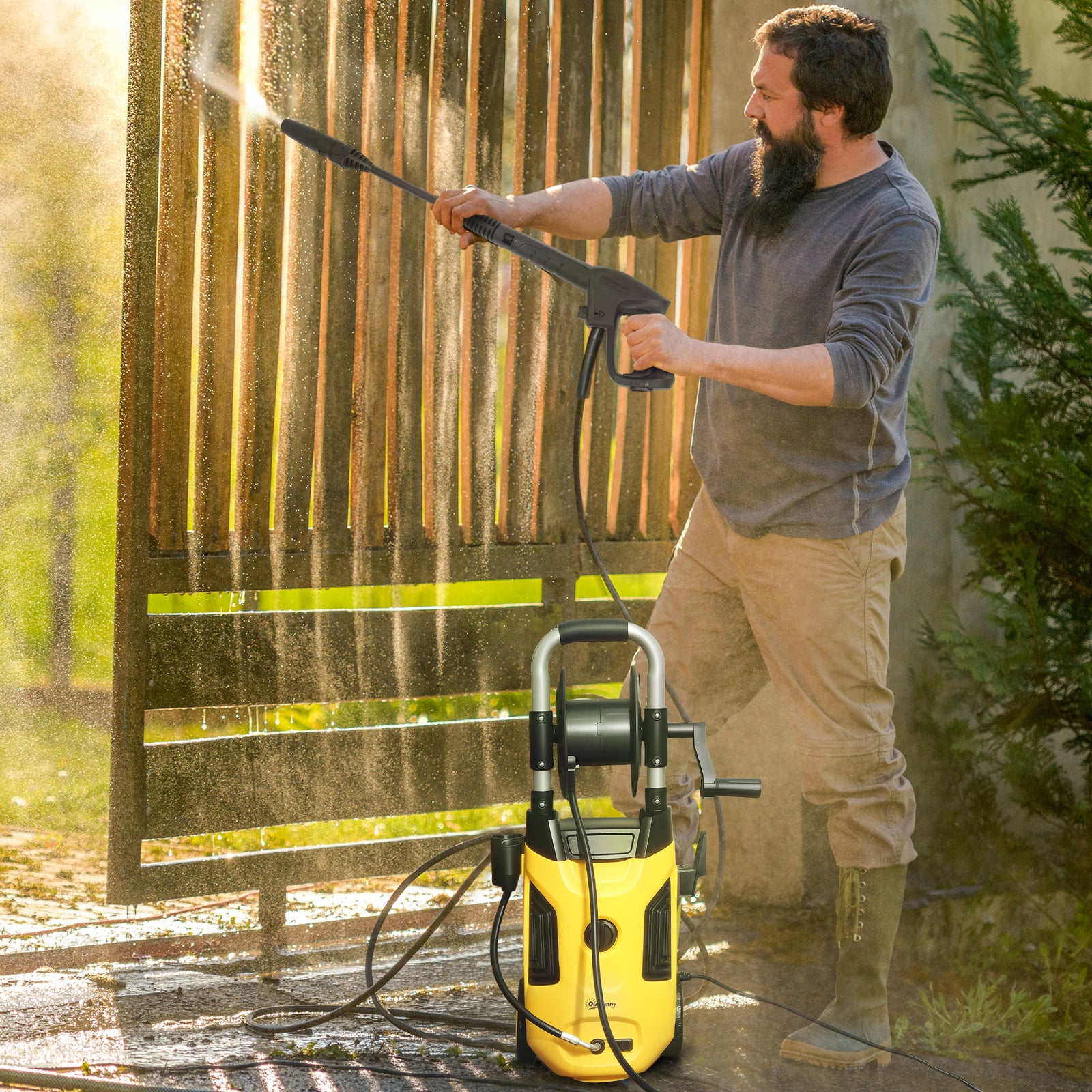 1800w Pressure Washer W/ Reel | Yellow
