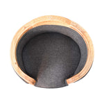 Solid Mango Wood, Upholstered Carved Battleship Tweed Pet Bed