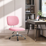 Teddy Fleece Desk Chair W/ Adjustable Height, Pink