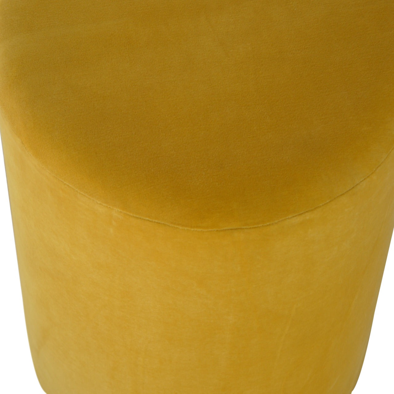 Solid Mango Wood In818 - Mustard Velvet Footstool With Gold Base