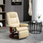 Ergonomic Office Recliner Chair Pu Leather Armchair Lounger | One Size | Cream