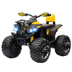 12v Quad Bike Atv With Led Lights, Music, For Boys Girls | Yellow