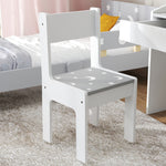 Children Study Table And Chair W/ Storage, Pull-out Drawer | Grey