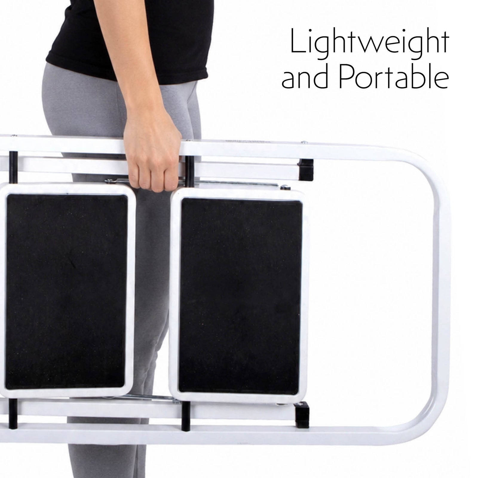 4 Step Ladder Heavy-duty Steel Folding Step Stool 150kg Capacity | White