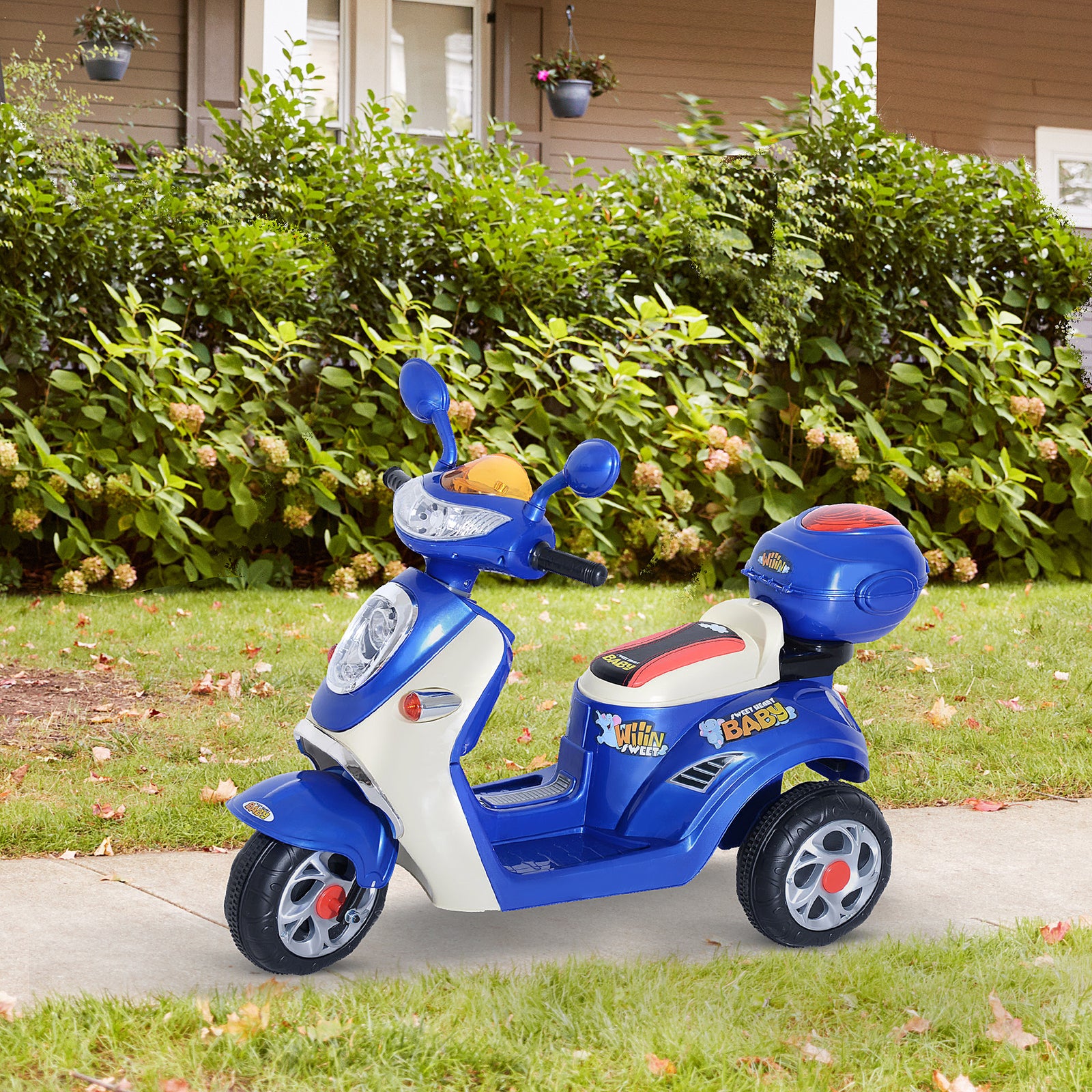 Electric Ride On Toy Car Kids Motorbike Children Battery Tricycle 6v | Blue