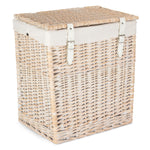 White Cotton Lined Boutique White Wash Laundry Baskets | Small | White