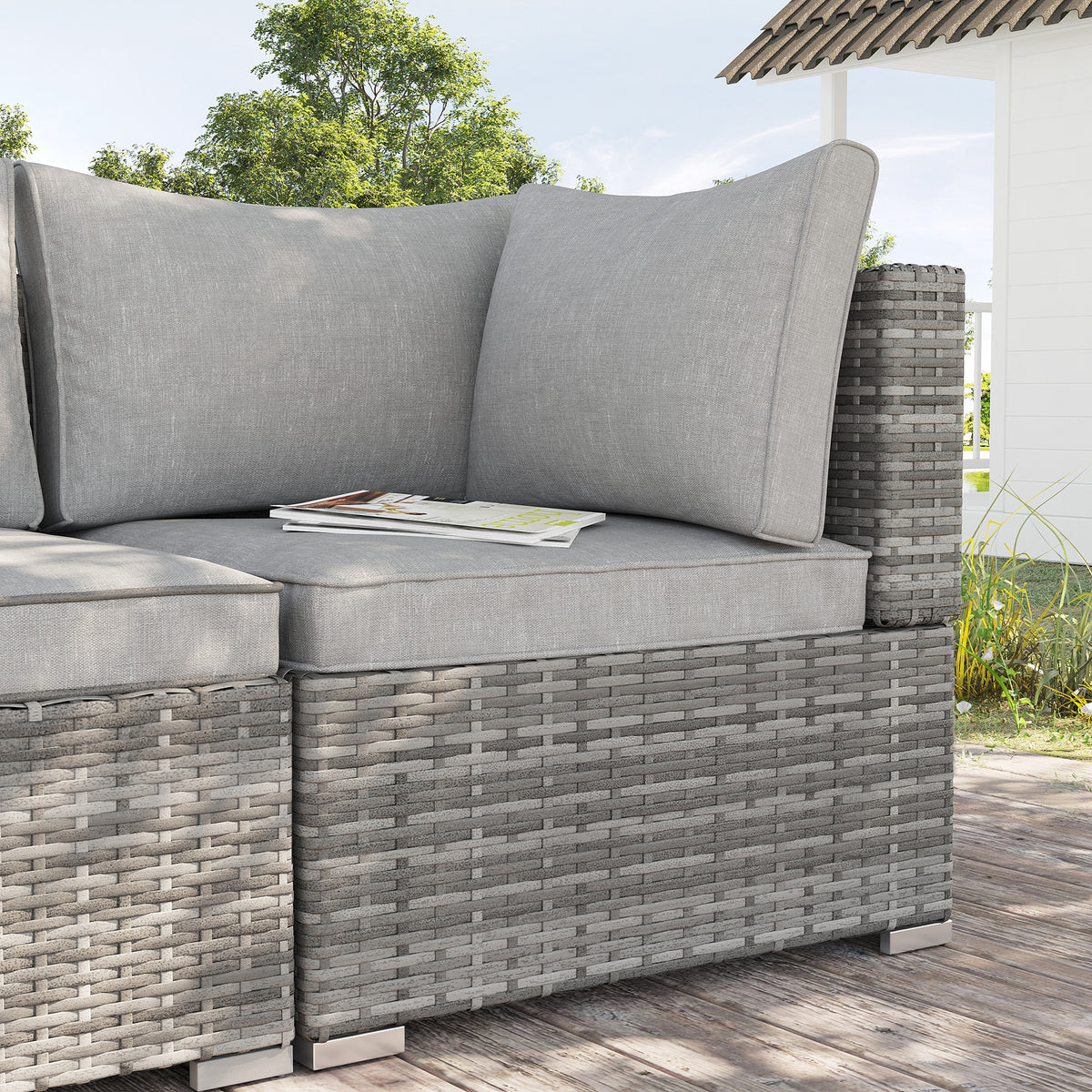 Pe Rattan Wicker Corner Sofa Garden Single Sofa Chair