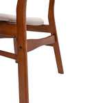 Set of 2 Linen Upholstered Dining Chair With Wooden Frame Modern Accent Chair