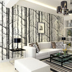 Removable Fabric Birch Tree Wallpaper Roll