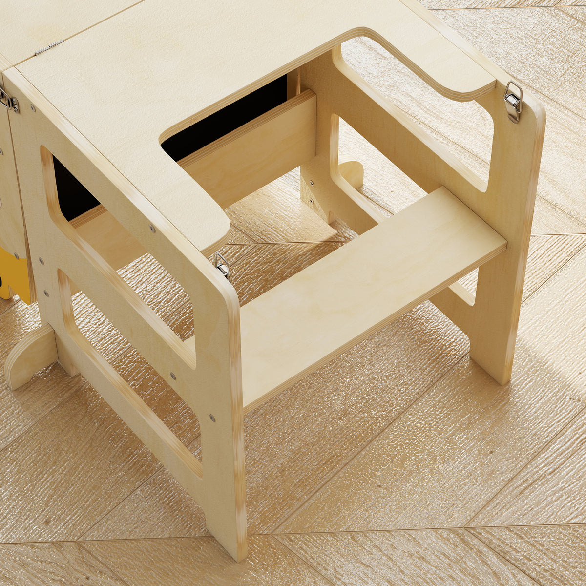 AIYAPLAY Toddler Step Stool With Chalkboard For Kitchen Counter