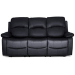 Bonded Leather Recliner Sofa - 3 Seater | Black