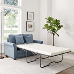 Corduroy Fold Out Mattress Sofa Bed - 2 Seater | Blue