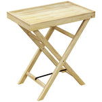 Wooden Garden Table, Outdoor Side Table - Natural