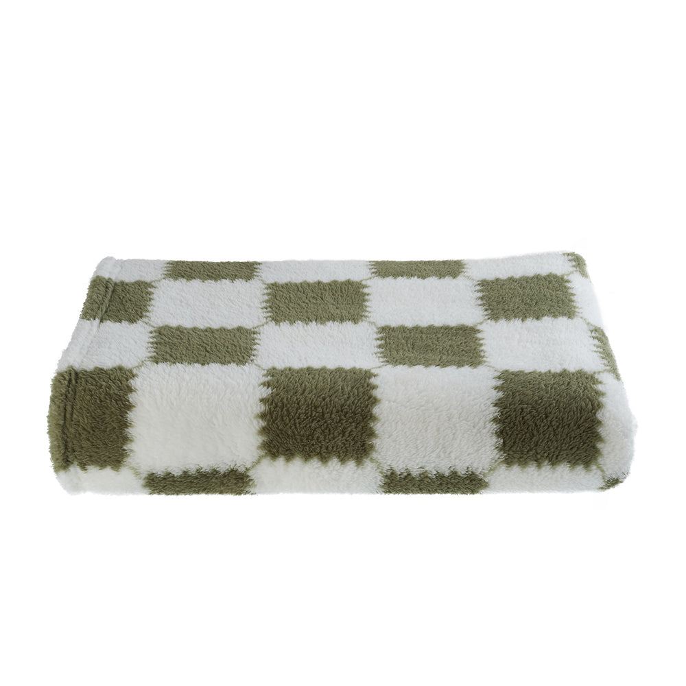 Green And White Checkered Super Soft Cozy Throw Blanket – Plush Lightweight Throw With Multiple Size Options | Small