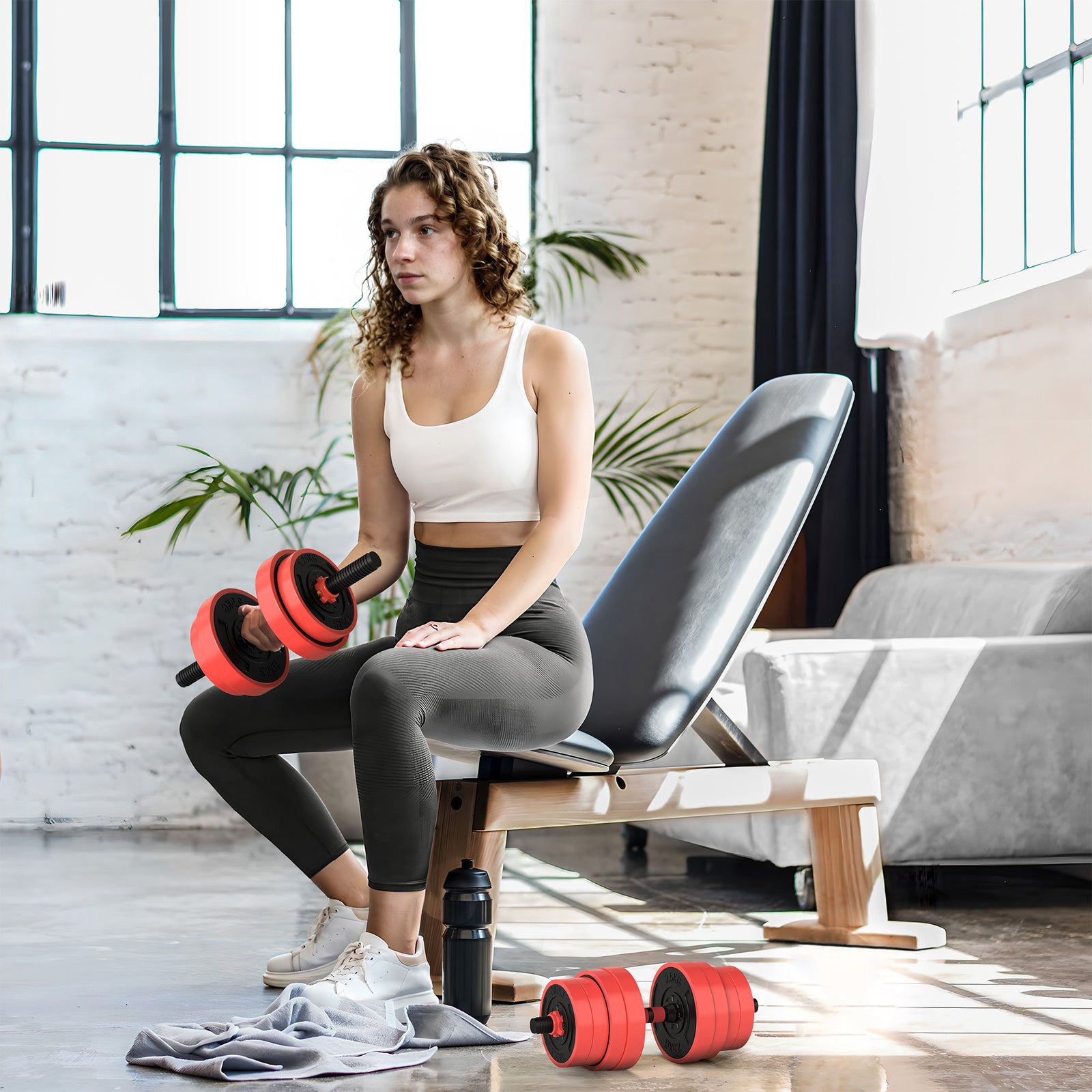 Weight Dumbbells Set, Barbell, Kettlebell, Push Up Stand