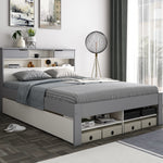 Fabio Wooden Storage Bed | Double | Grey