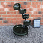 4 Tier Spilling Bowls Water Feature | Green