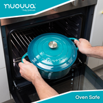 Cast Iron Dutch Oven Casserole Pot With Lid - 30cm (6.9l) | Teal