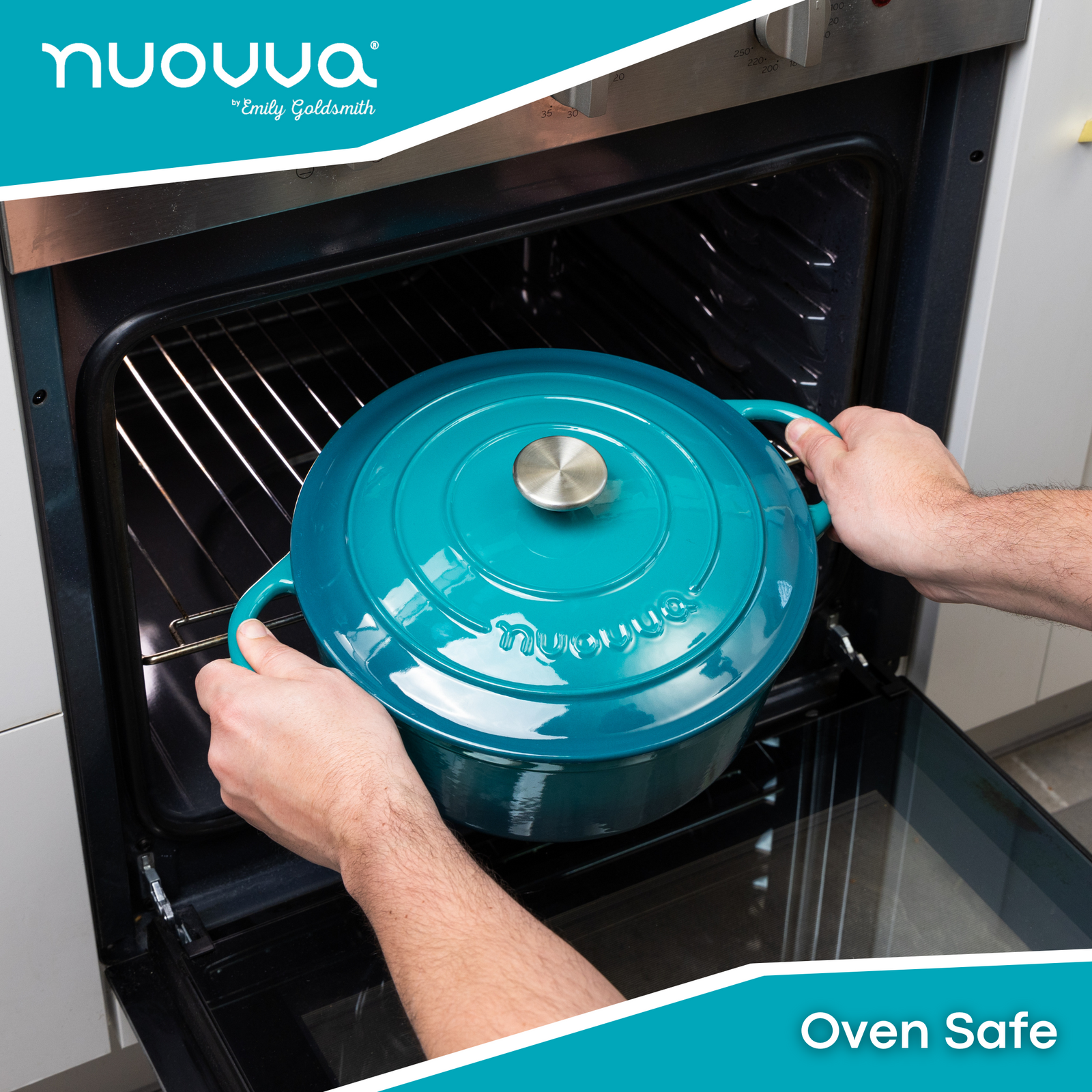 Cast Iron Dutch Oven Casserole Pot With Lid - 30cm (6.9l) | Teal
