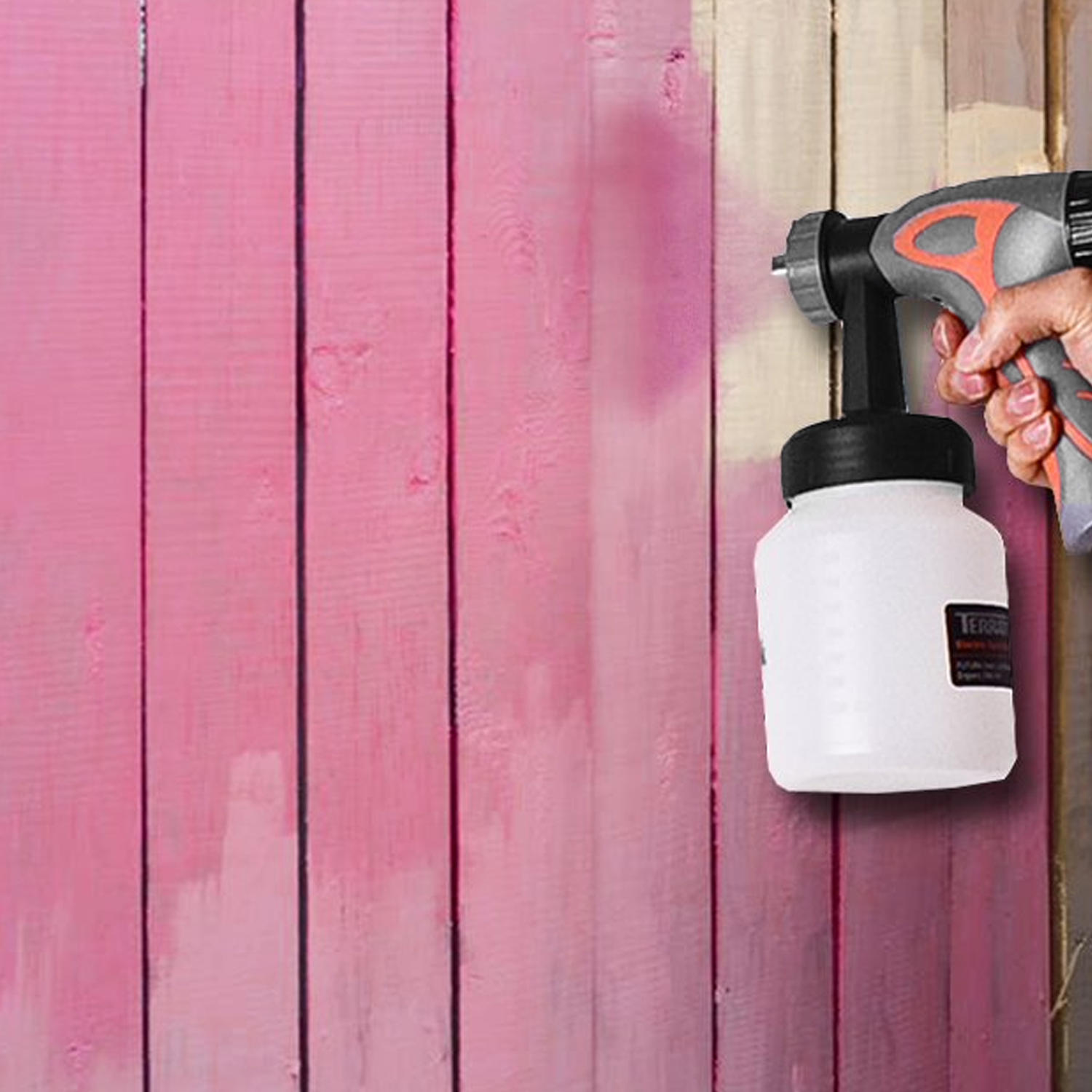 Electric Paint Sprayer 650w, Hvlp Hand Held Fence Spray Gun 800ml Container