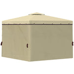 3 X 3(m) Garden Gazebo Shelter Party Tent With 2 Tier Roof | Beige